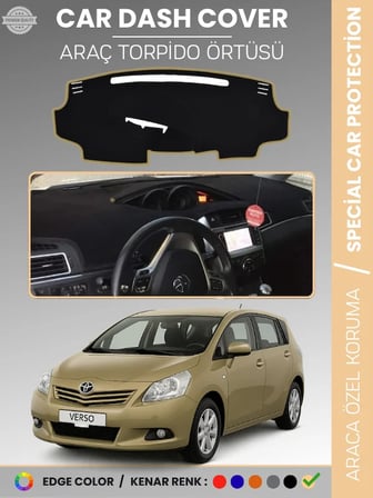 TOYOTA VERSO (2009-2018) Torpido Örtüsü Ön Göğüs Koruma Tam Uyum Kolay Montaj