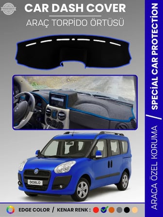 FIAT DOBLO (2008-2013) DOUBLE EKRAN AIRBAGLİ Torpido Örtüsü Ön Göğüs Koruma Araca Özel Tam Uyum 5169