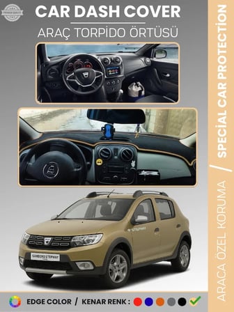 DACIA SANDERO STEPWAY (2015-2021) Torpido Örtüsü Ön Göğüs Koruma  Tam Uyum Kaymaz Kolay Montaj