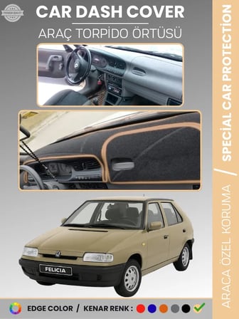 SKODA FELICIA (1994-2001) Torpido Örtüsü Panel Halı Torpido Koruma Tam Uyum UV Koruma Hızlı Montaj 9579