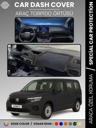 Fiat DOBLO (2023+) Torpido Örtüsü Ön Göğüs Torpido Koruma Çatlamayı Engeller Tam Uyum Hızlı Montaj