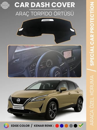 NİSSAN QASHQAİ J12 (2021-2025) Torpido Örtüsü Ön Göğüs Koruma Araca Özel Çatlamayı Önler Kaymaz  1916