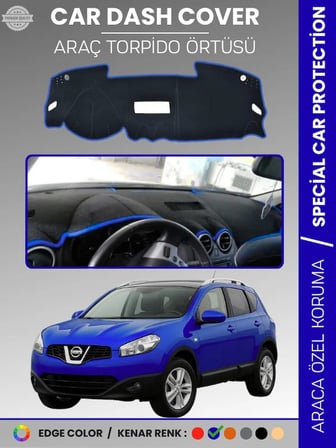 NİSSAN QASHQAİ J10 (2007-2013) Torpido Örtüsü Ön Göğüs Koruma Araca Özel Çatlamayı Önler Kaymaz  1951