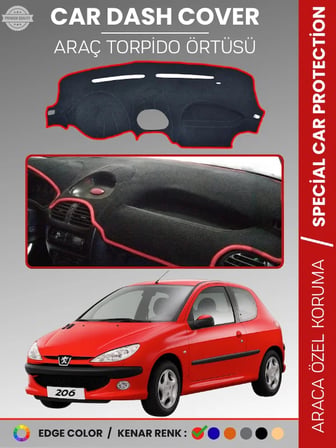PEUGEOT 206 KÜÇÜK EKRAN (1998-2003) Torpido Örtüsü Ön Göğüs Torpido Koruma Birebir Uyum Kaymaz  2496