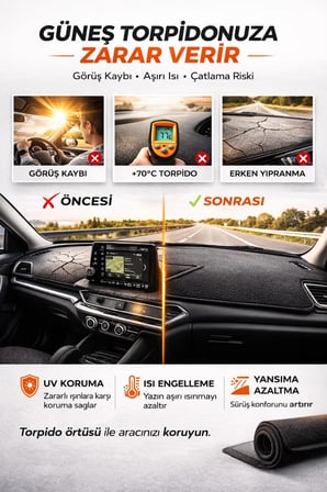 PEUGEOT 208 (2012-2019) Torpido Örtüsü Ön Göğüs Koruma Torpido Koruma Birebir Uyum Kaymaz Özel Kesim 9965