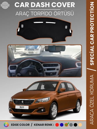 PEUGEOT 301 (2012-2024) Torpido Örtüsü Ön Göğüs Koruma Torpido Koruma Birebir Uyum Kaymaz Özel Kesim 2405