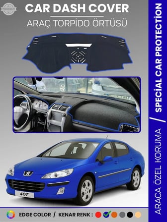 PEUGEOT 407 (2004-2010) Torpido Örtüsü Ön Göğüs Koruma Torpido Koruma Birebir Uyum Kaymaz Özel Kesim 8252