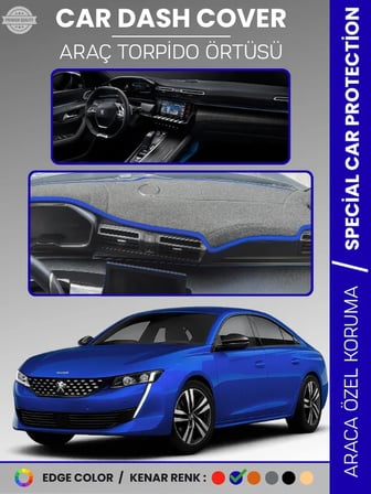 PEUGEOT 508 (2018-2024) Torpido Örtüsü Ön Göğüs Koruma Torpido Koruma Birebir Uyum Kaymaz Özel Kesim 8837