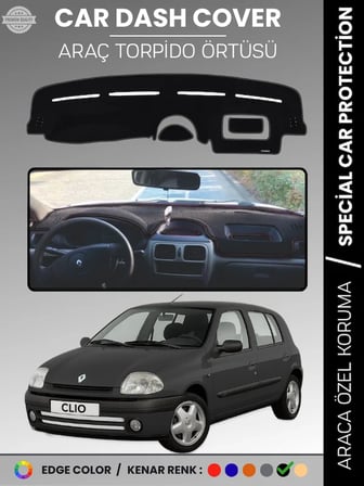 RENAULT CLIO 2 AIRBAGSIZ (2001-2012) Torpido Örtüsü Ön Göğüs Koruma Torpido Koruma Araca Özel  6687