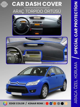 CITROEN C4 (2004-2009) Torpido Örtüsü Ön Göğüs Torpido Koruma Tam Uyum Çatlamayı Önler Kolay Montaj 9372