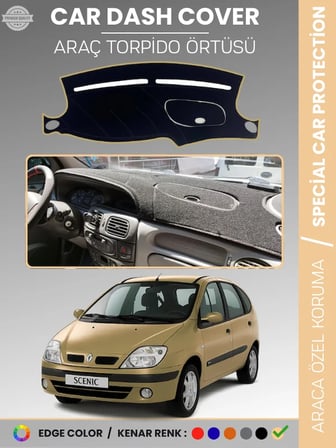 RENAULT SCENIC 1 (1999-2003) Torpido Örtüsü Ön Göğüs Koruma Torpido Koruma Tam Uyum Çatlamayı Önler  6823