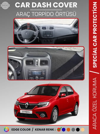 RENAULT SYMBOL 3 ÜST SAKLAMA GÖZLÜ (2013-2021) Torpido Örtüsü Ön Göğüs Halı Torpido Koruma Tam Uyum  4501