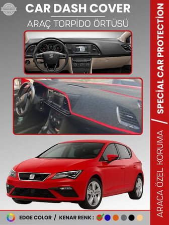 SEAT LEON (2013-2020) Torpido Örtüsü Ön Göğüs Halı Torpido Koruma Birebir Uyum Kaymaz UV Koruma 6225