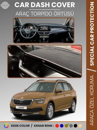 SKODA KAMIQ (2019-2024) Torpido Örtüsü Ön Göğüs Halı Torpido Koruma Birebir Uyum Kaymaz UV Koruma 1846