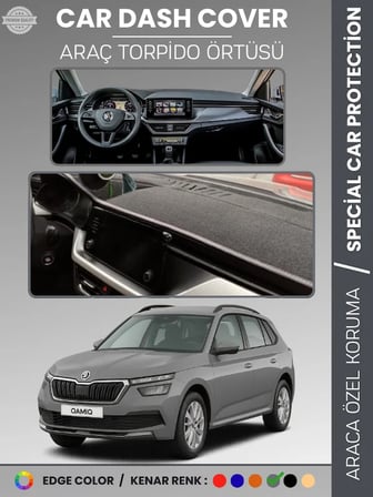 SKODA KAMIQ (2019-2024) Torpido Örtüsü Ön Göğüs Halı Torpido Koruma Birebir Uyum Kaymaz UV Koruma 6276