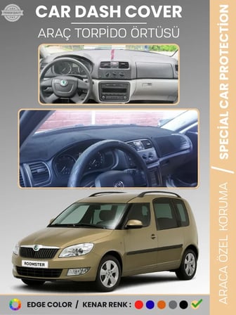 SKODA ROOMSTAR (2007-2014) Torpido Örtüsü Ön Göğüs Halı Torpido Koruma Tam Uyum Kaymaz UV Koruma 8473