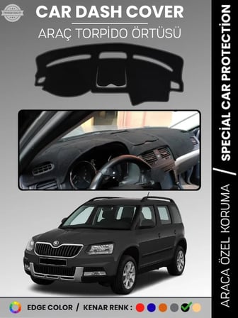 SKODA YETI (2009-2017) Torpido Örtüsü Ön Göğüs Halı Torpido Koruma Tam Uyum Kaymaz UV Koruma 7992