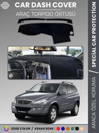 SSANGYONG KYRON (2005-2015) Torpido Örtüsü Ön Göğüs Halı Torpido Koruma Tam Uyum Kaymaz UV Koruma 3973