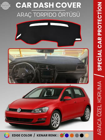 VOLKSWAGEN GOLF 7 (2013-2020) Torpido Örtüsü Ön Göğüs Koruma Tam Uyum Çatlamayı Önler  2814