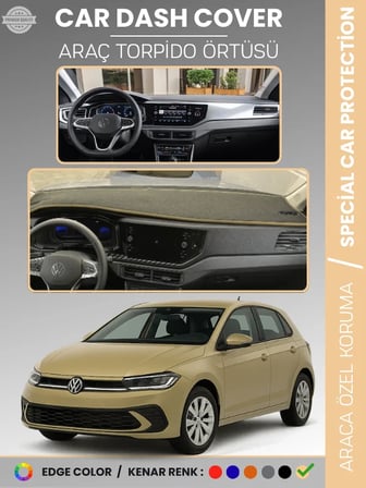 VOLKSWAGEN POLO (2022+) Torpido Örtüsü Ön Göğüs Koruma Torpido Koruma Tam Uyum Kaymaz Özel Kesim 8051