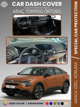 CITROEN C4 (2020-2025) Torpido Örtüsü Ön Göğüs Koruma Araca Özel Çatlamayı Önler Kaymaz Kolay Montaj 7909