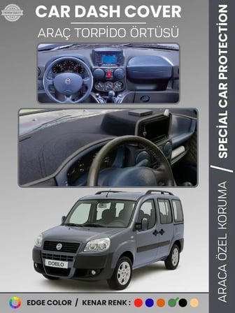 FIAT DOBLO (2000-2008) DOUBLE EKRAN AIRBAGSİZ Torpido Örtüsü Ön Göğüs Koruma Araca Özel Tam Uyum 2480