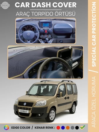 FIAT DOBLO (2000-2008) DOUBLE EKRAN AIRBAGSİZ Torpido Örtüsü Ön Göğüs Koruma Araca Özel Tam Uyum 1096