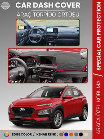 HYUNDAİ KONA (2020-2022) Torpido Örtüsü Ön Göğüs Koruma Torpido Koruma Tam Uyum Çatlamayı Önler  3873