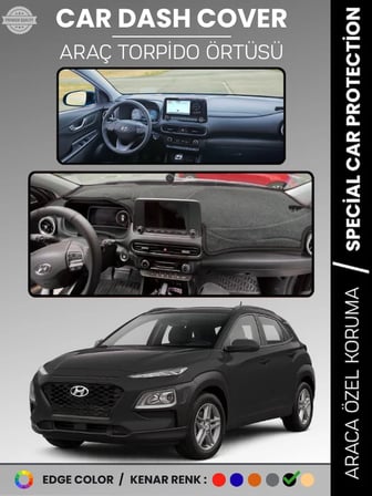 HYUNDAİ KONA (2020-2022) Torpido Örtüsü Ön Göğüs Koruma Torpido Koruma Tam Uyum Çatlamayı Önler  8057