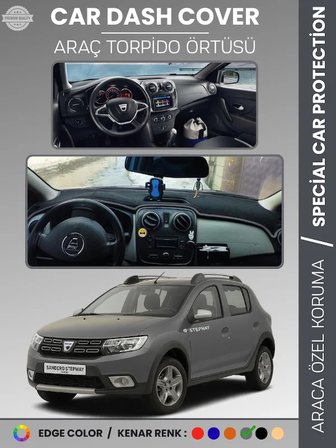 DACIA SANDERO STEPWAY (2015-2021) Torpido Örtüsü Ön Göğüs Koruma  Tam Uyum Kaymaz Kolay Montaj 3230