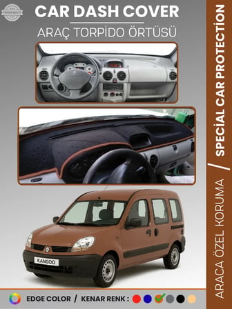 RENAULT KANGOO (1997-2008) AIRBAGSIZ Torpido Örtüsü Ön Panel Koruma Tam Uyum UV Koruma Kaymaz  4466
