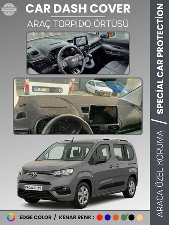 TOYOTA PROACE CITY (2019-2024) Torpido Örtüsü Panel Halısı Torpido Koruma Tam Uyum UV Koruma Kaymaz 2327