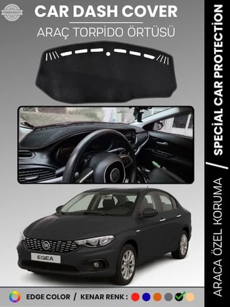 FIAT EGEA (2007-2021) EKRANSIZ Torpido Örtüsü Ön Göğüs Koruma Torpido Koruma Tam Uyum Kolay Montaj 8735