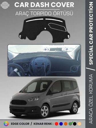 FORD COURİER (2013-2020) EKRANSIZ Torpido Örtüsü Panel Koruma Tam Uyum Çatlamayı Önler Kolay Montaj 6456