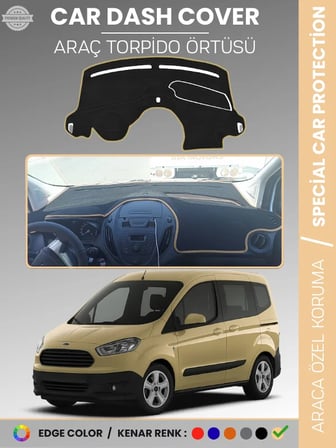 FORD COURİER (2013-2020) EKRANSIZ Torpido Örtüsü Panel Koruma Tam Uyum Çatlamayı Önler Kolay Montaj 5230