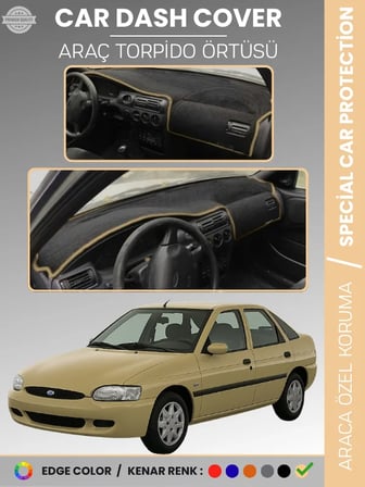 FORD ESCORT (1995-2000) Torpido Örtüsü Ön Panel Koruma Tam Uyum Çatlamayı Önler Kolay Montaj 3566