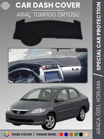 HONDA CITY (2002-2007) Torpido Örtüsü Ön Panel Torpido Koruma Tam Uyum Çatlamayı Önler Kolay Montaj 6742