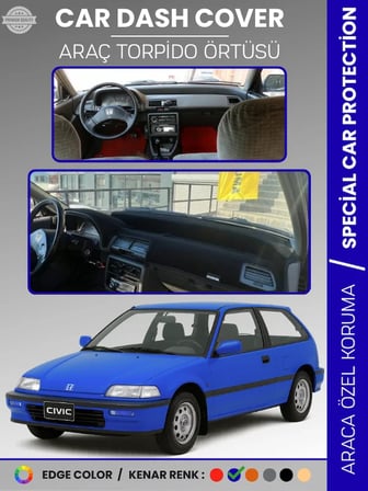 HONDA CIVIC EF (1988-1991) Torpido Örtüsü Torpido Koruma Tam Uyum Çatlamayı Önler Kolay Montaj 2872