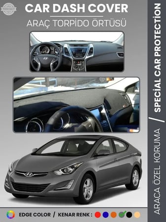HYUNDAİ ELANTRA (2011-2017) Torpido Örtüsü Ön Göğüs Araca Özel UV Koruma Kaymaz Kolay Montaj 1198
