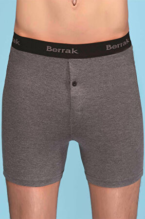 Berrak Füme Renk Düğmeli Likralı Boxer