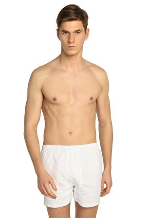 Seher 5 Adet Beyaz Renk Paçalı Boxer