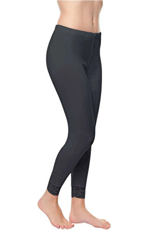 Kadın 3 Adet Dantelli Uzun Tayt