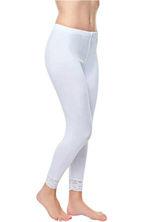 Kadın 3 Adet Dantelli Uzun Tayt