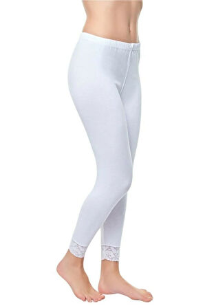 2 Adet Beyaz Renk Modal Uzun Tayt