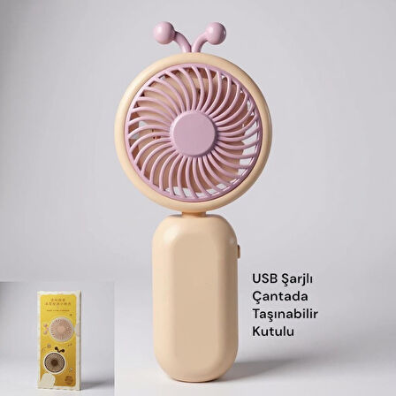 USB Şarjlı El Fanı I Mini Taşınabilir Fan I Yaz Serinleticisi I Vantilatör I Taşınabilir Fan I Pembe