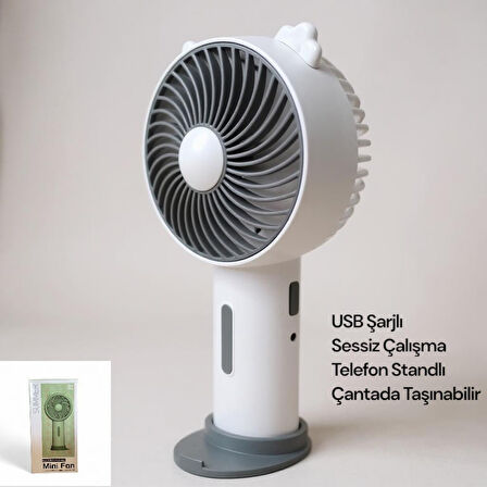 Summer USB Şarjlı El Fanı I Mini Taşınabilir Fan I Yaz Serinleticisi I Vantilatör I Telefon Standlıi