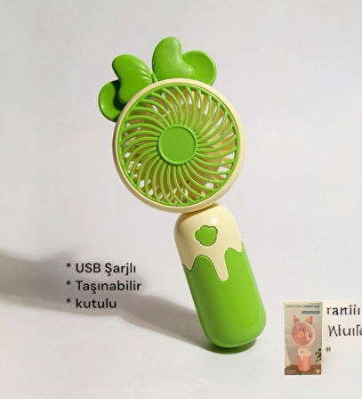 Cartoon USB Şarjlı El Fanı I Mini Taşınabilir Fan I Yaz Serinleticisi I Vantilatör I Taşınabilir Fan