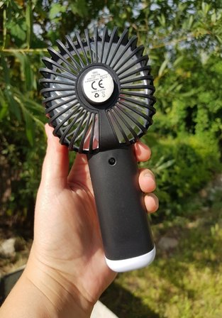 Mini Fan USB Şarjlı Mini El Fanı Taşınabilir Vantilatör 3 Kademeli Sessiz Fan Telefon Tutuculu Siyah