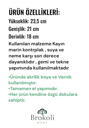 El Yapımı Ahşap Kuş Yuvası Dekoratif Kuş Evi Bahçe Balkon Dekorasyon Kayın Ağacı Vernikli Mavi