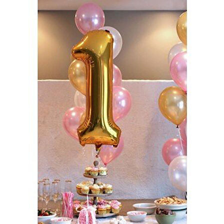 Brokoli Home 1 Numara Folyo Gold Balon,Folyo Balon Altın 100cm 40İnç
